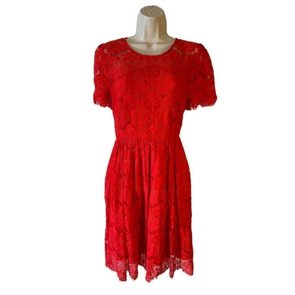 NWOT MAK‎ Clothes Red Lace Dress L